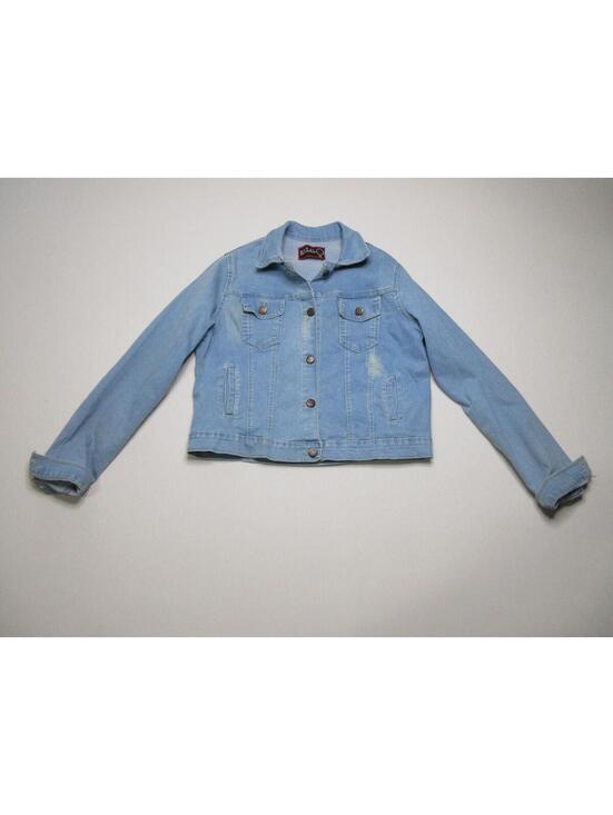 Jackets & Blazers - Retal Denim Button-Up Long Sleeve Teens Jacket Chest Pockets Size XL Blue
